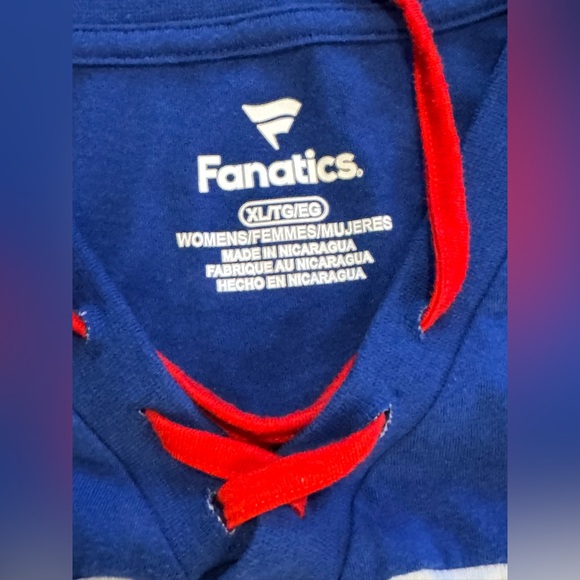 Fanatics Blue and White Bills Women's Jersey lace up long sleeves glitter Red - Picture 5 of 11